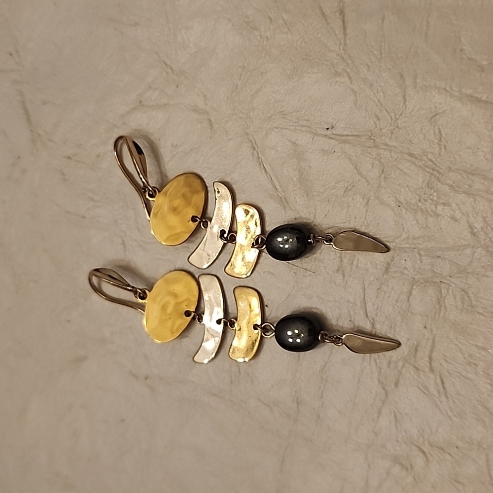 RLM Studio Sterling, Brass & Hematite Bead dangle Earrings